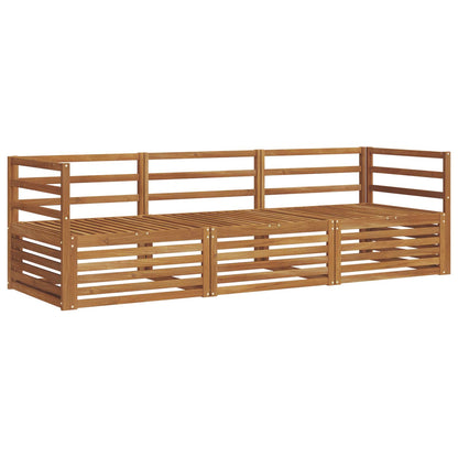 Outdoor Sofa Set 3 pcs Natural Solid Acacia Wood