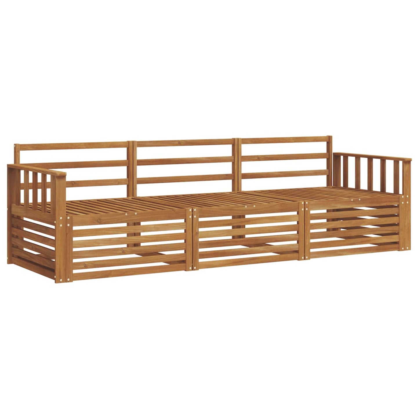 Outdoor Sofa Set 3 pcs Natural Solid Acacia Wood