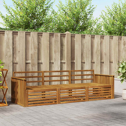 Outdoor Sofa Set 3 pcs Natural Solid Acacia Wood