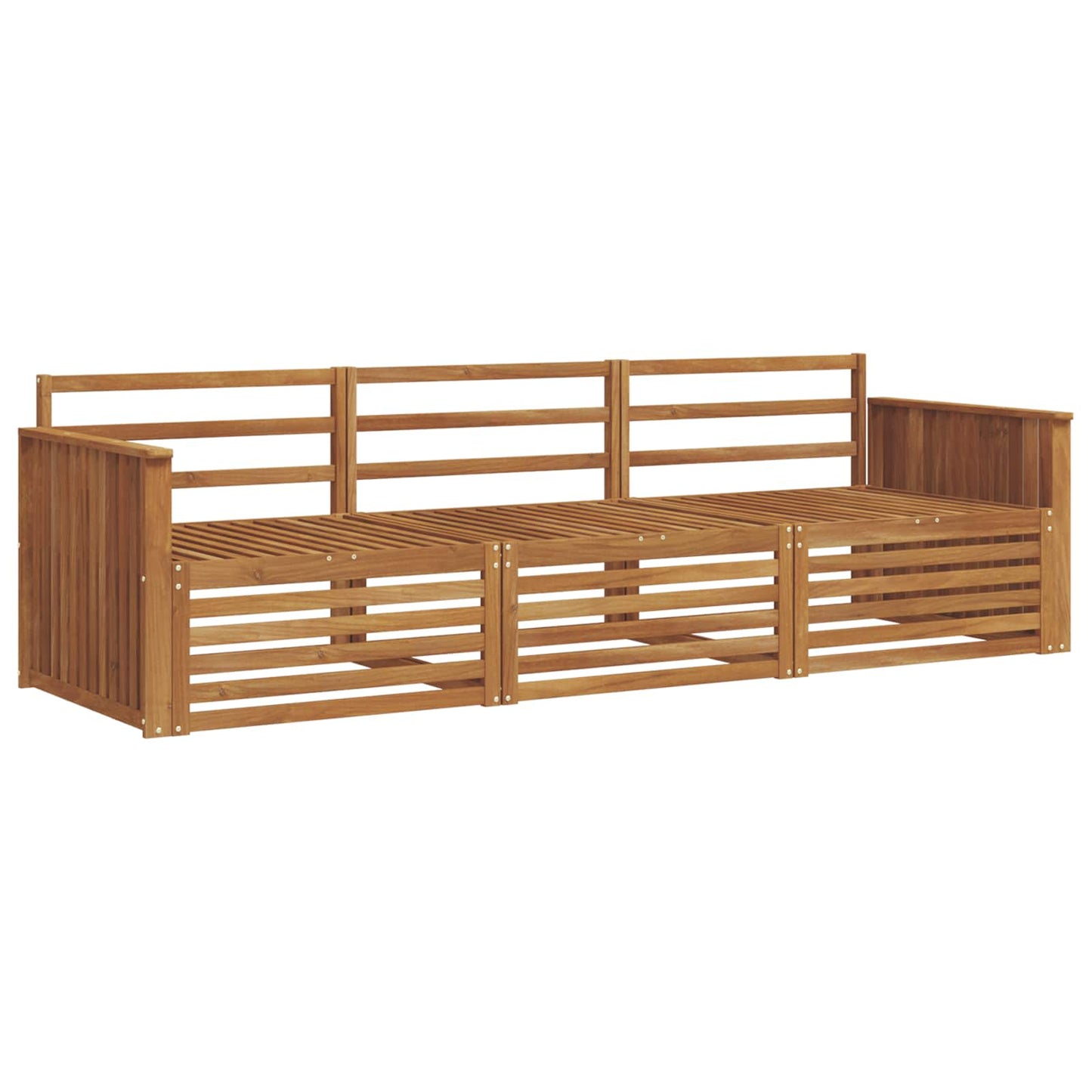 Outdoor Sofa Set 3 pcs Natural Solid Acacia Wood