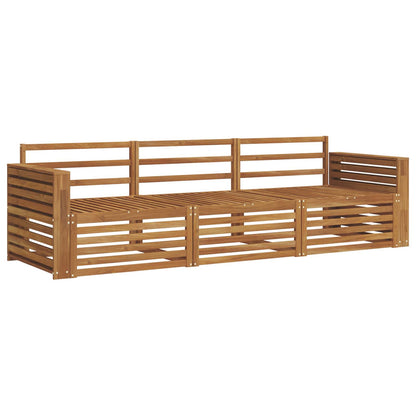 Outdoor Sofa Set 3 pcs Natural Solid Acacia Wood