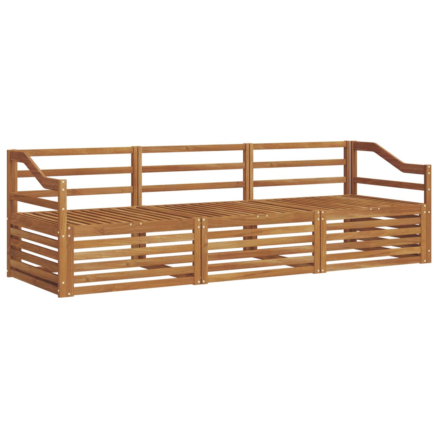 Outdoor Sofa Set 3 pcs Natural Solid Acacia Wood