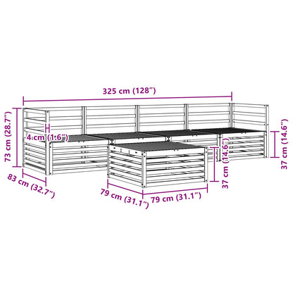 Outdoor Sofa Set 5 pcs Natural Solid Acacia Wood