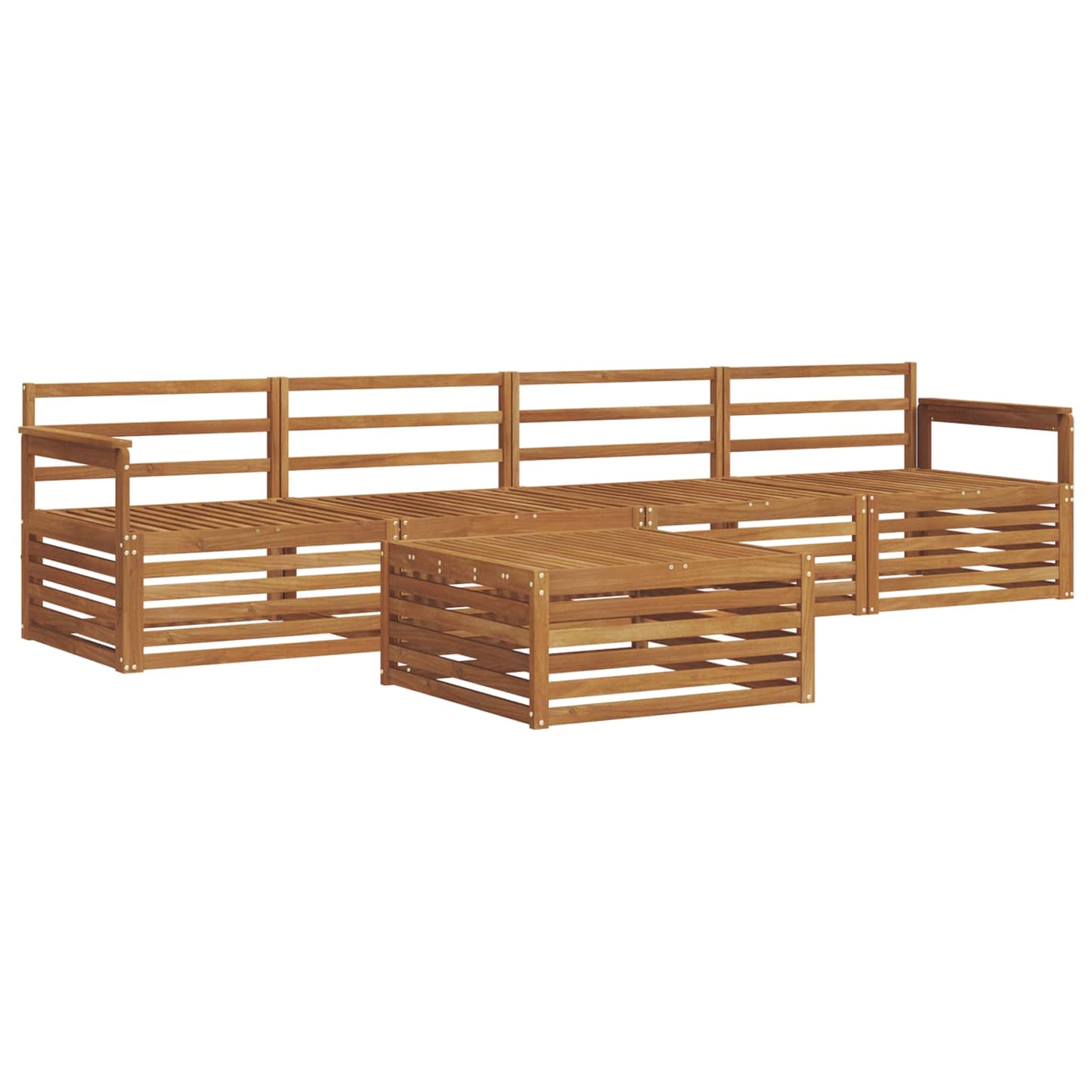 Outdoor Sofa Set 5 pcs Natural Solid Acacia Wood