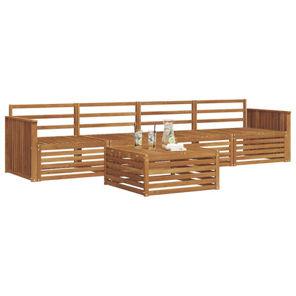 Outdoor Sofa Set 5 pcs Natural Solid Acacia Wood
