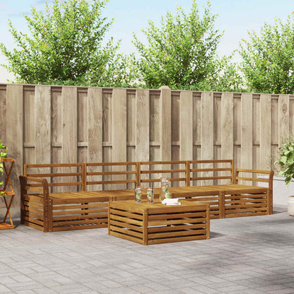Outdoor Sofa Set 5 pcs Natural Solid Acacia Wood