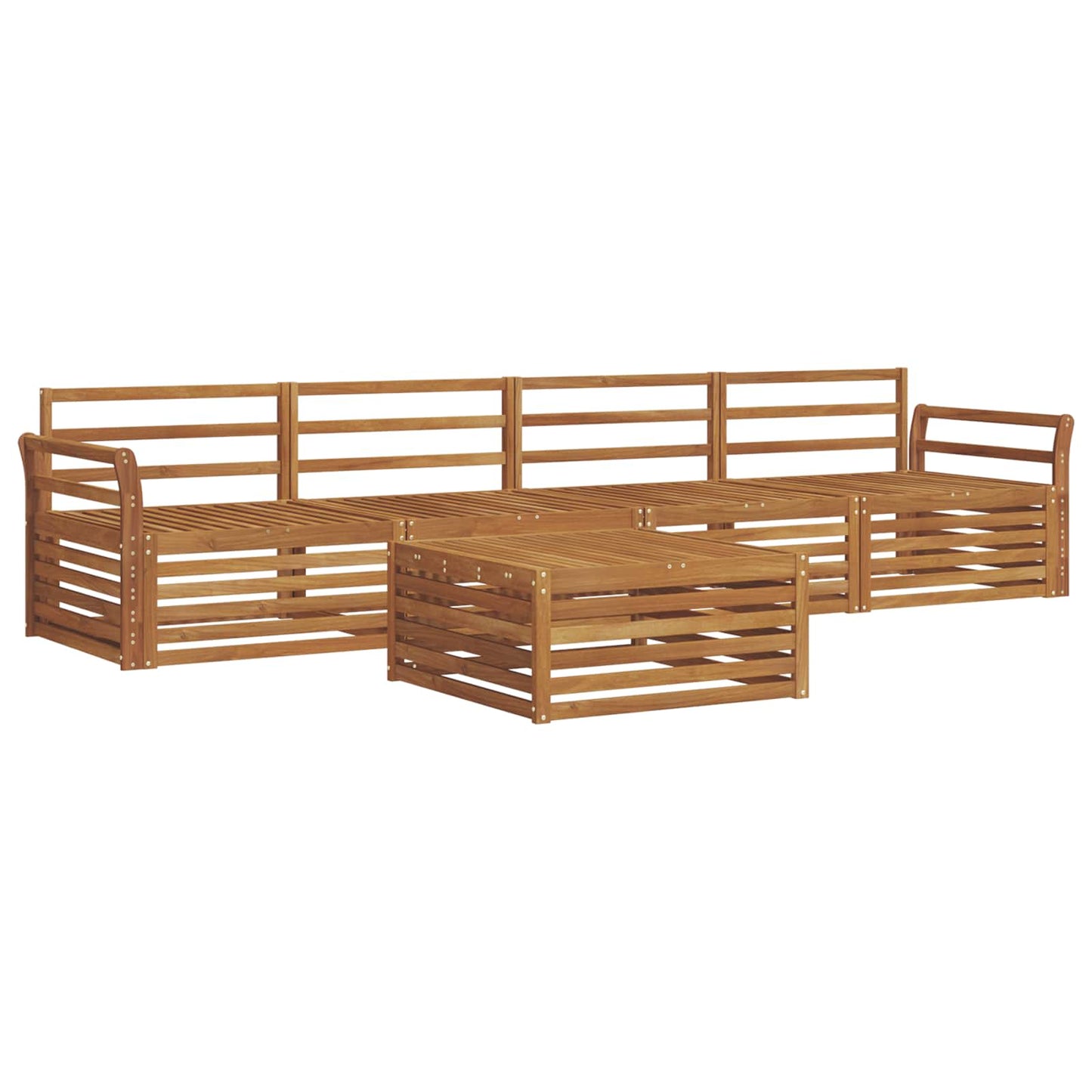 Outdoor Sofa Set 5 pcs Natural Solid Acacia Wood