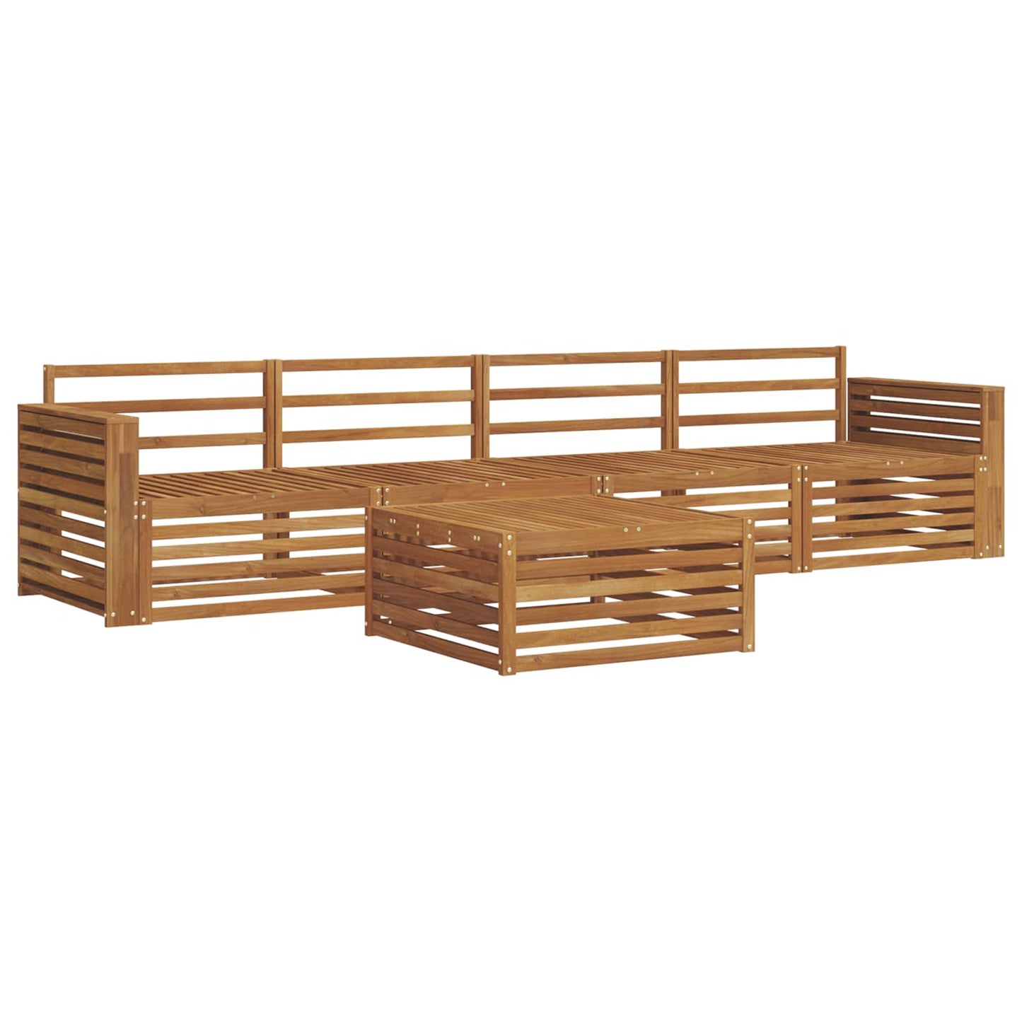 Outdoor Sofa Set 5 pcs Natural Solid Acacia Wood