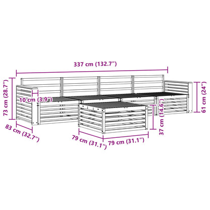Outdoor Sofa Set 5 pcs Natural Solid Acacia Wood
