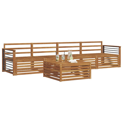 Outdoor Sofa Set 5 pcs Natural Solid Acacia Wood