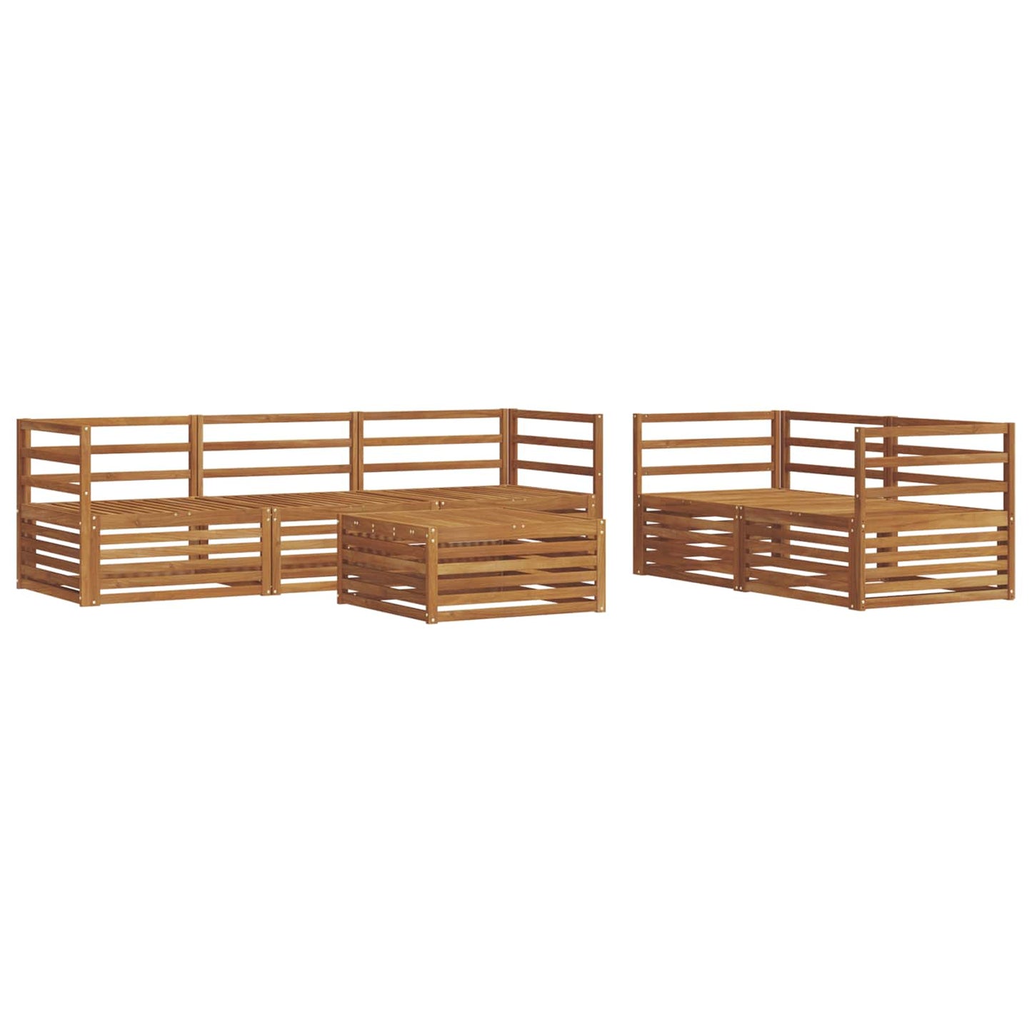 Outdoor Sofa Set 6 pcs Natural Solid Acacia Wood