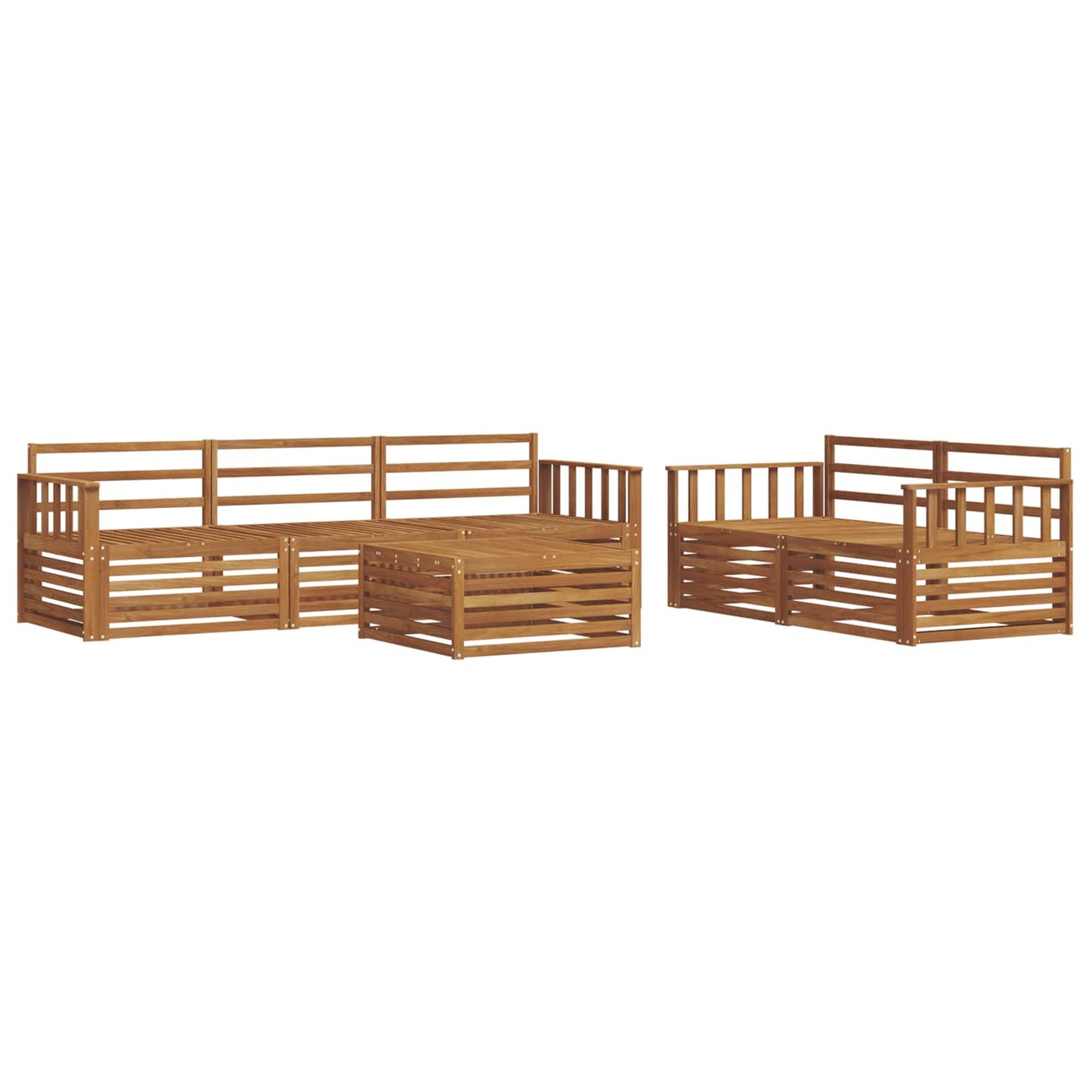Outdoor Sofa Set 6 pcs Natural Solid Acacia Wood