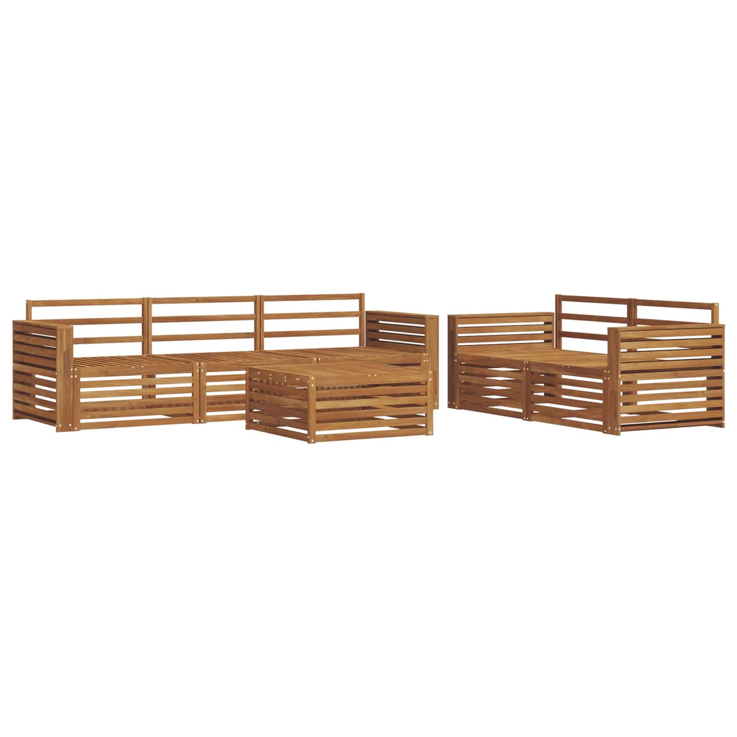 Outdoor Sofa Set 6 pcs Natural Solid Acacia Wood
