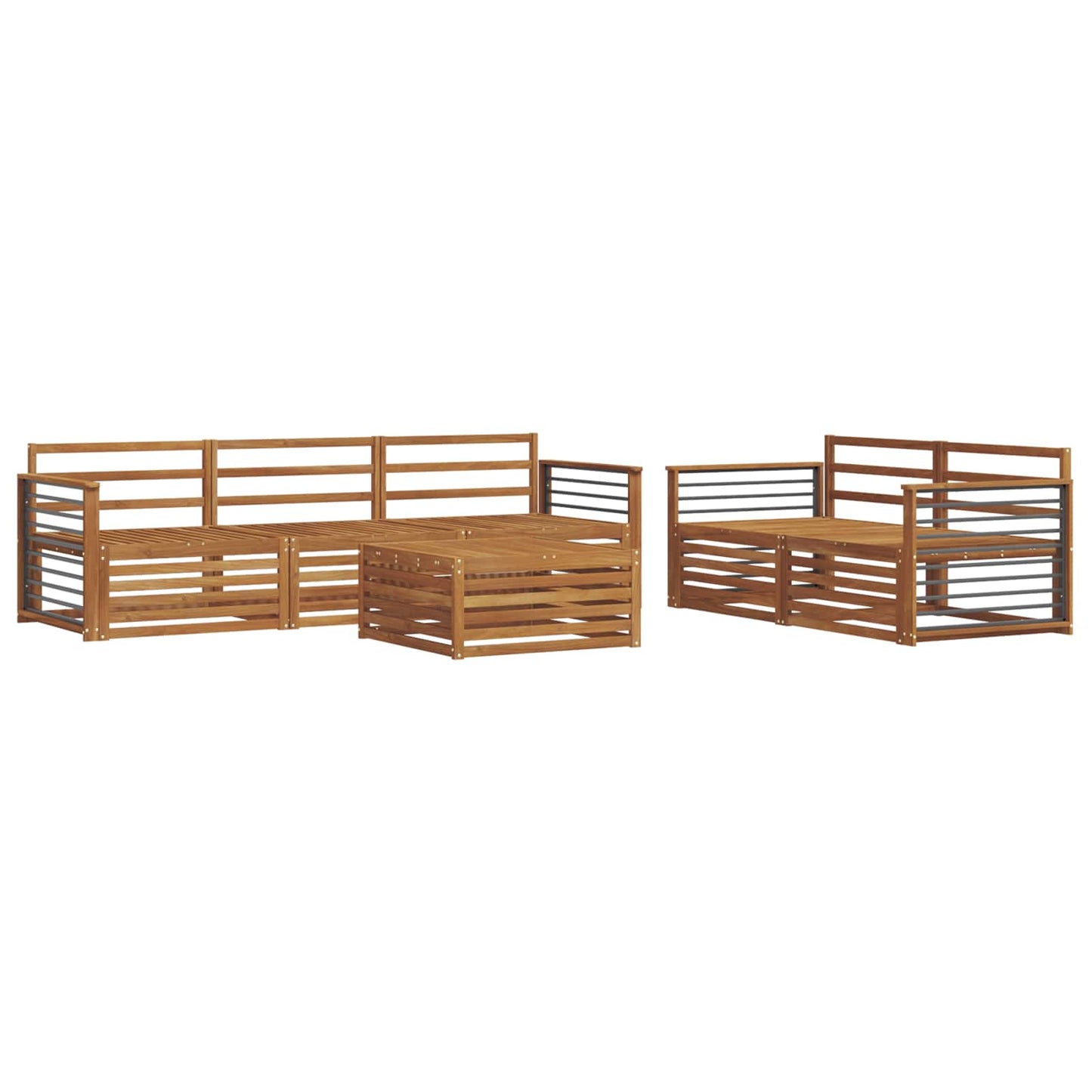 Outdoor Sofa Set 6 pcs Natural Solid Acacia Wood