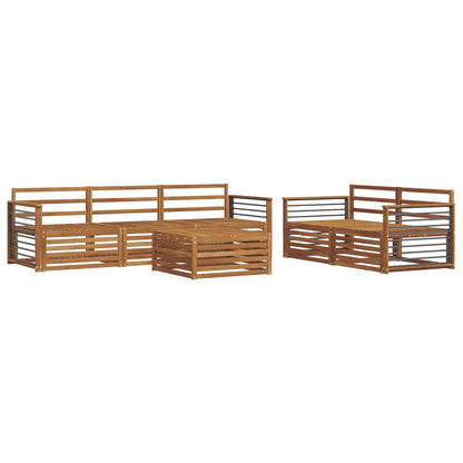 Outdoor Sofa Set 6 pcs Natural Solid Acacia Wood