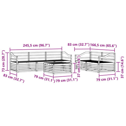 Outdoor Sofa Set 6 pcs Natural Solid Acacia Wood