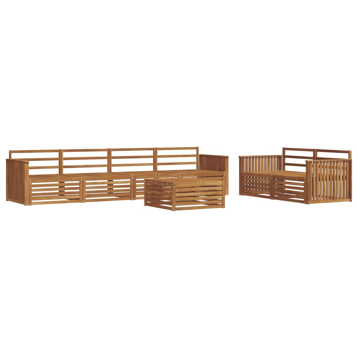 Outdoor Sofa Set 7 pcs Natural Solid Acacia Wood