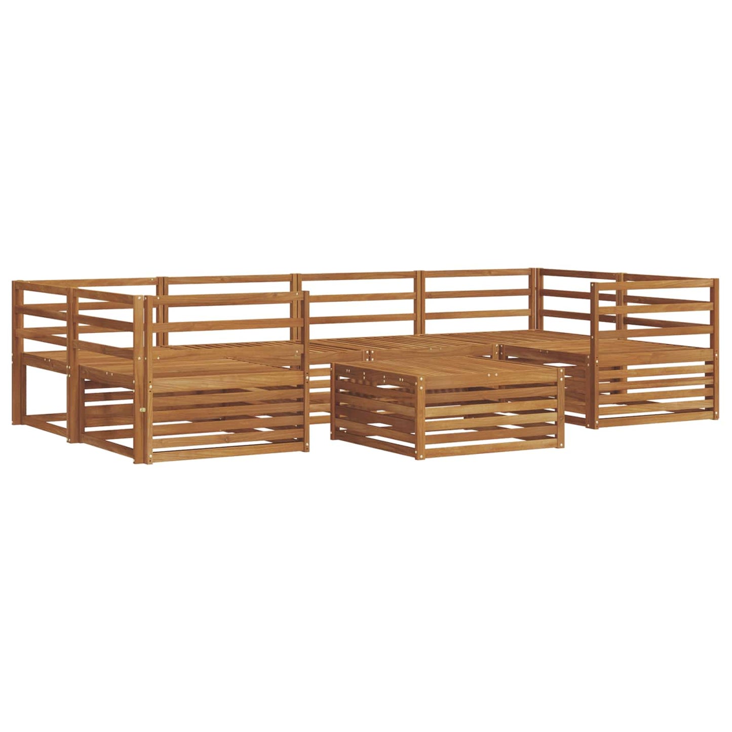 Outdoor Sofa Set 7 pcs Natural Solid Acacia Wood