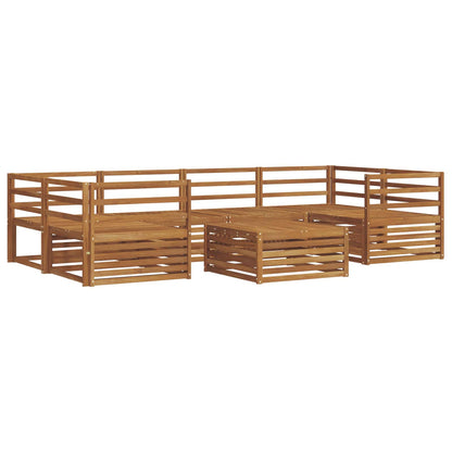 Outdoor Sofa Set 7 pcs Natural Solid Acacia Wood