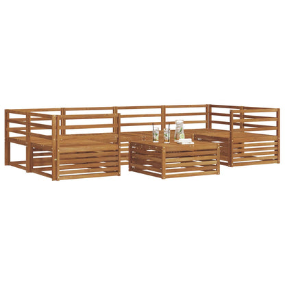 Outdoor Sofa Set 7 pcs Natural Solid Acacia Wood