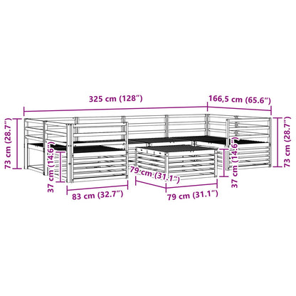 Outdoor Sofa Set 7 pcs Natural Solid Acacia Wood