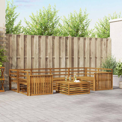 Outdoor Sofa Set 7 pcs Natural Solid Acacia Wood