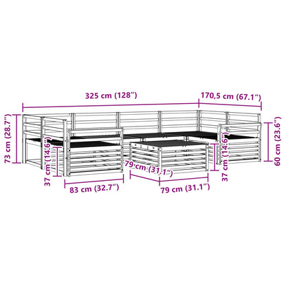 Outdoor Sofa Set 7 pcs Natural Solid Acacia Wood