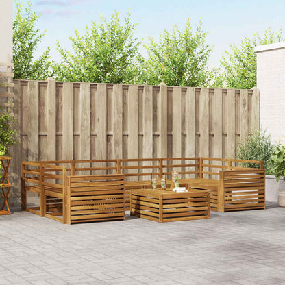 Outdoor Sofa Set 7 pcs Natural Solid Acacia Wood