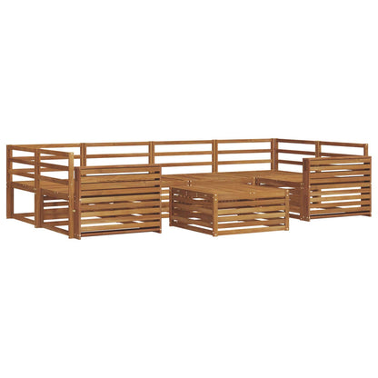 Outdoor Sofa Set 7 pcs Natural Solid Acacia Wood
