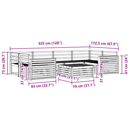 Outdoor Sofa Set 7 pcs Natural Solid Acacia Wood
