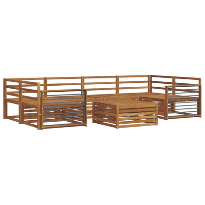 Outdoor Sofa Set 7 pcs Natural Solid Acacia Wood