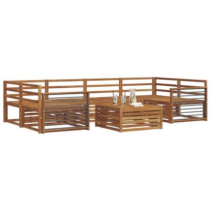Outdoor Sofa Set 7 pcs Natural Solid Acacia Wood