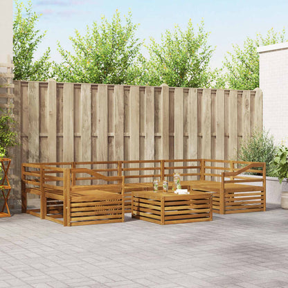 Outdoor Sofa Set 7 pcs Natural Solid Acacia Wood