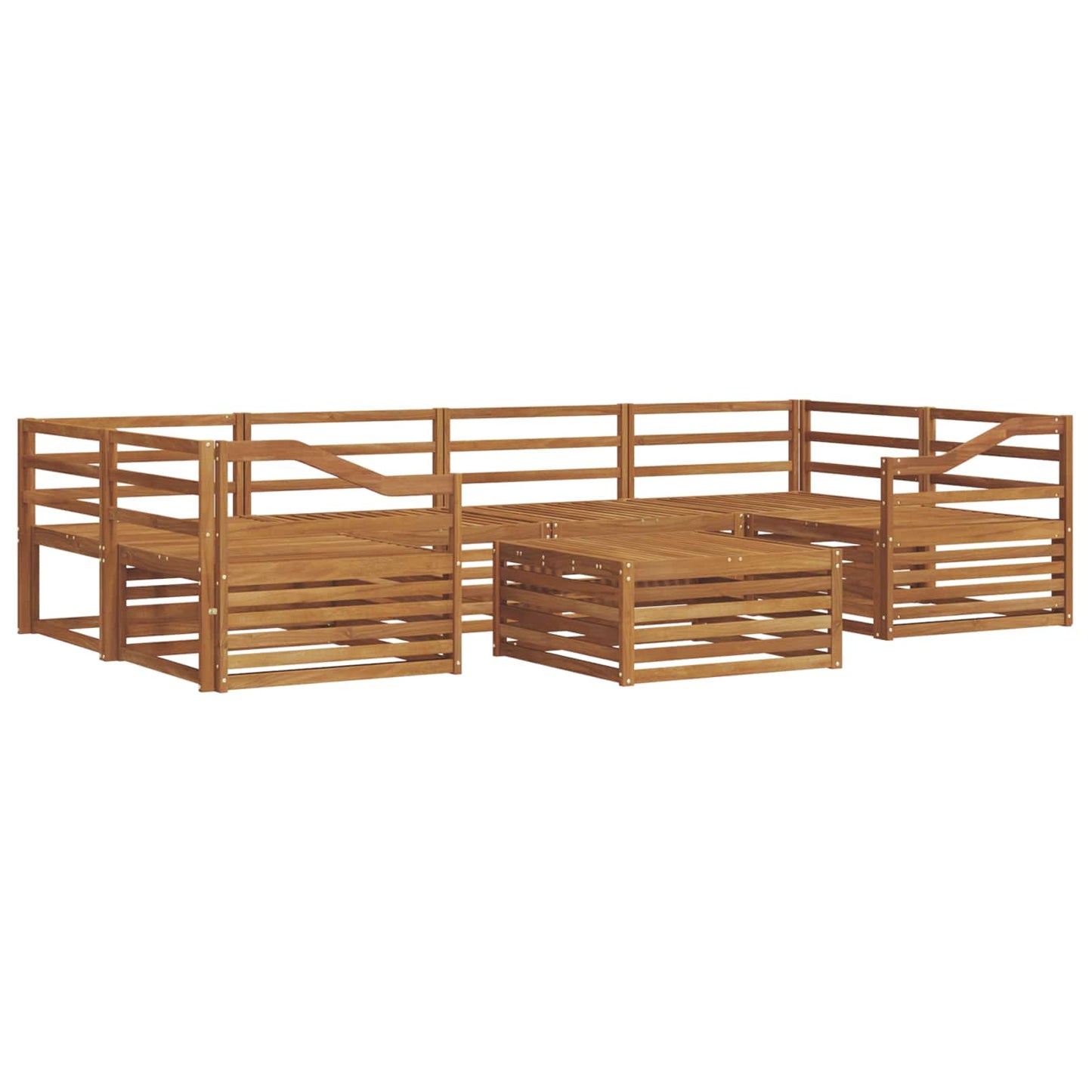 Outdoor Sofa Set 7 pcs Natural Solid Acacia Wood