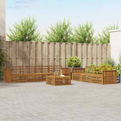 Outdoor Sofa Set 8 pcs Natural Solid Acacia Wood