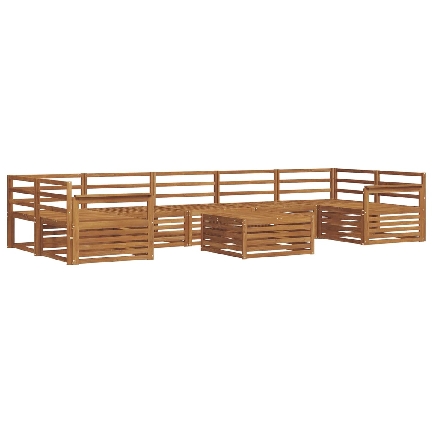 Outdoor Sofa Set 8 pcs Natural Solid Acacia Wood