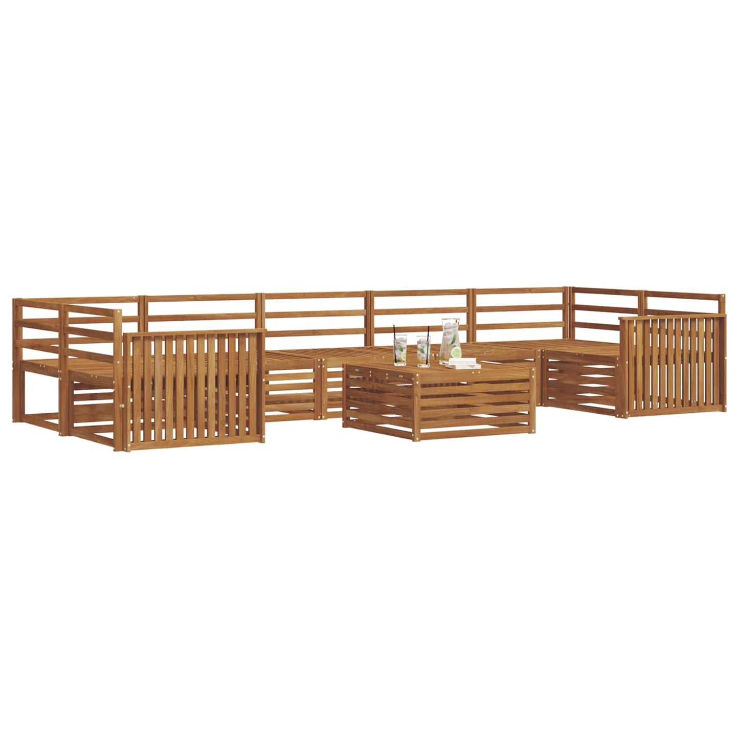 Outdoor Sofa Set 8 pcs Natural Solid Acacia Wood