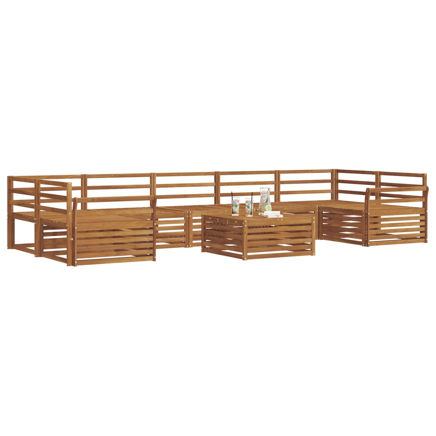 Outdoor Sofa Set 8 pcs Natural Solid Acacia Wood