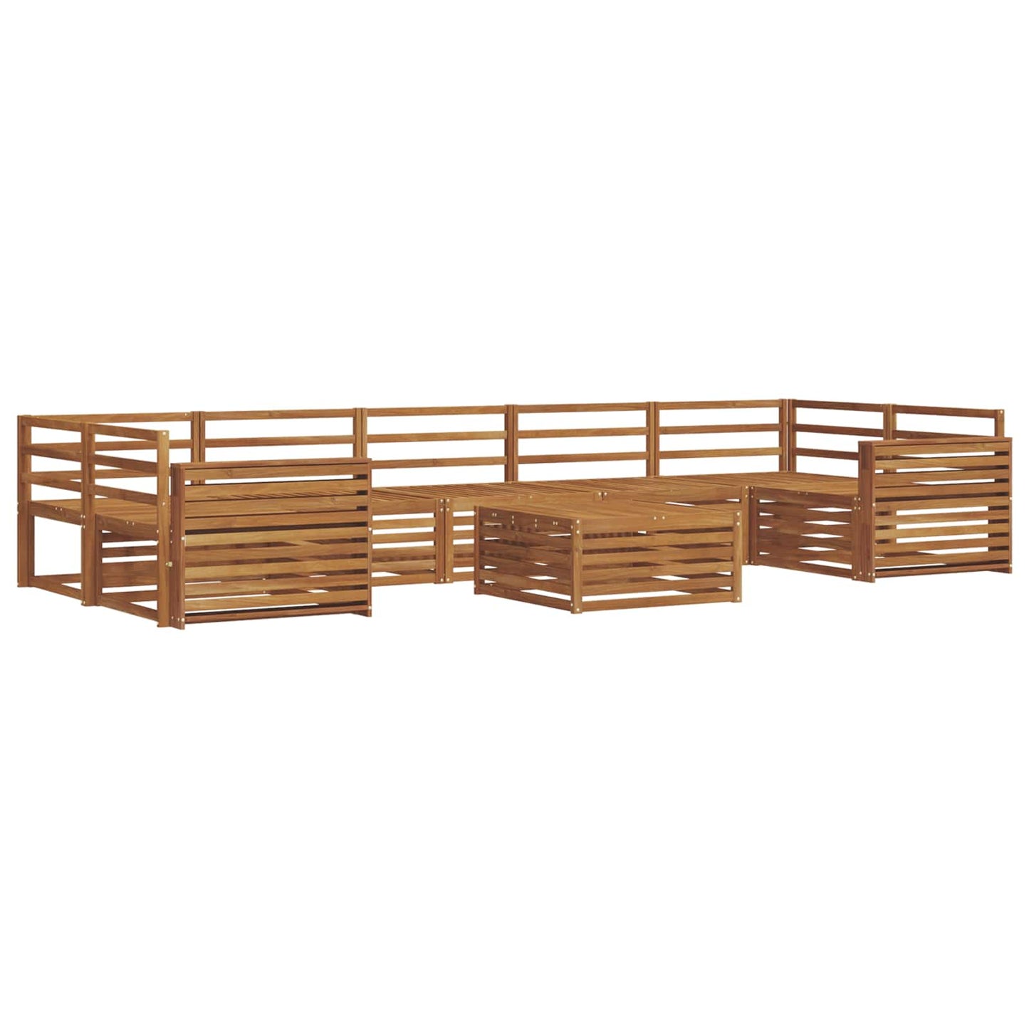 Outdoor Sofa Set 8 pcs Natural Solid Acacia Wood