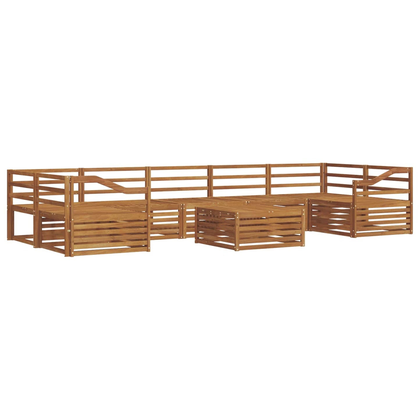 Outdoor Sofa Set 8 pcs Natural Solid Acacia Wood