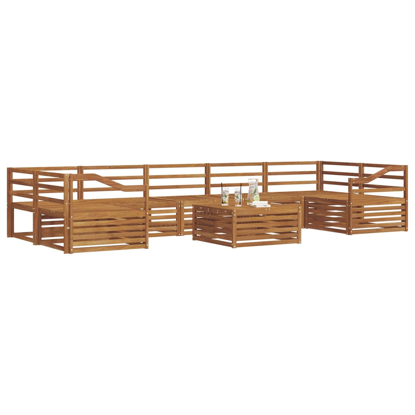 Outdoor Sofa Set 8 pcs Natural Solid Acacia Wood