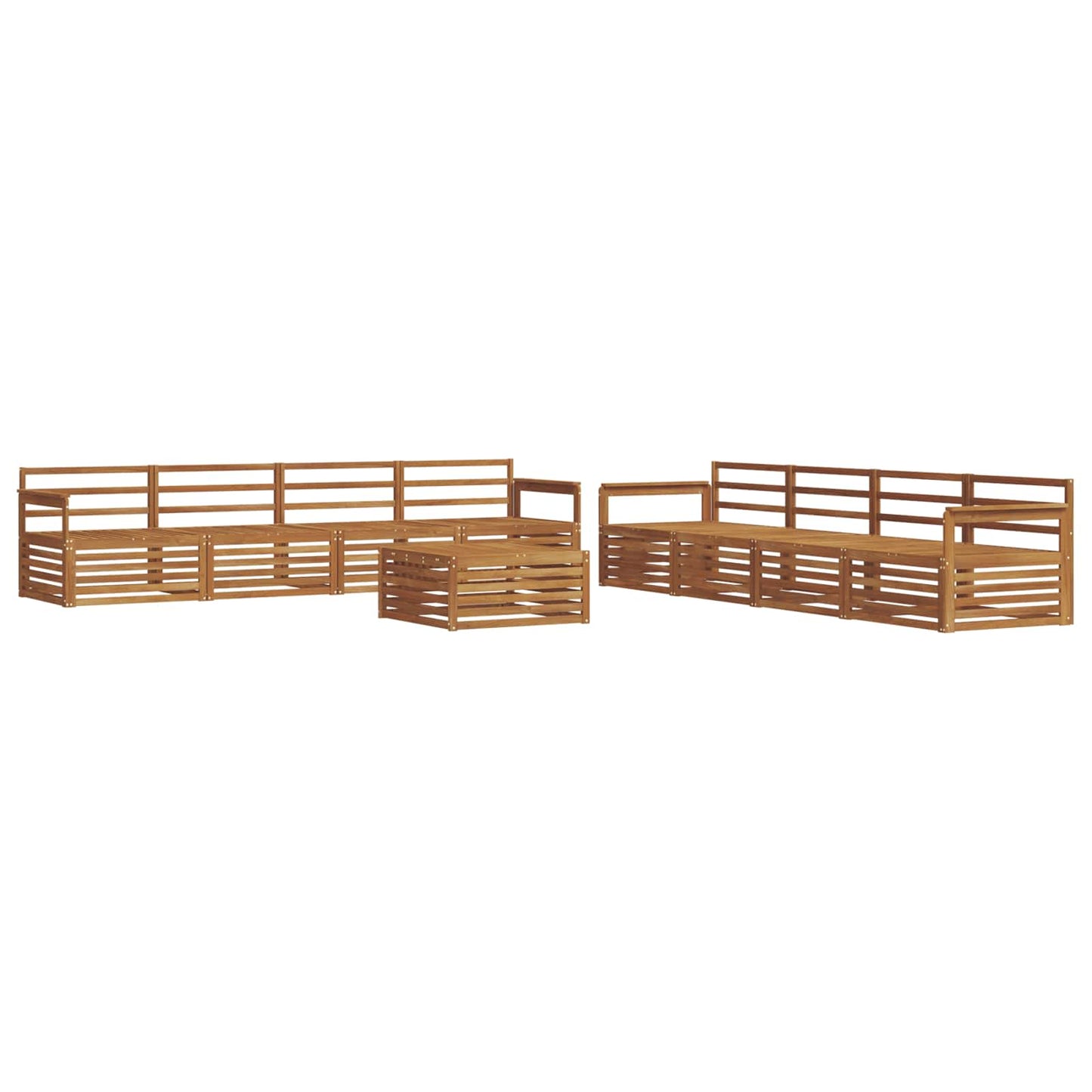 Outdoor Sofa Set 9 pcs Natural Solid Acacia Wood