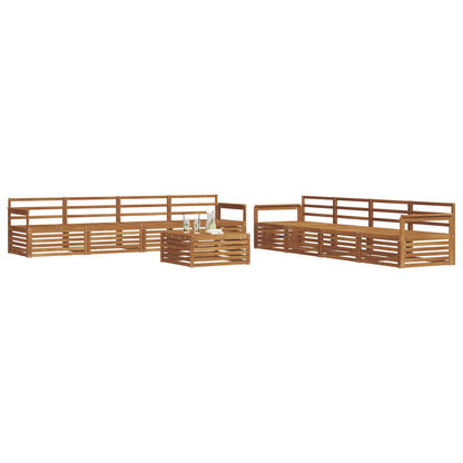 Outdoor Sofa Set 9 pcs Natural Solid Acacia Wood