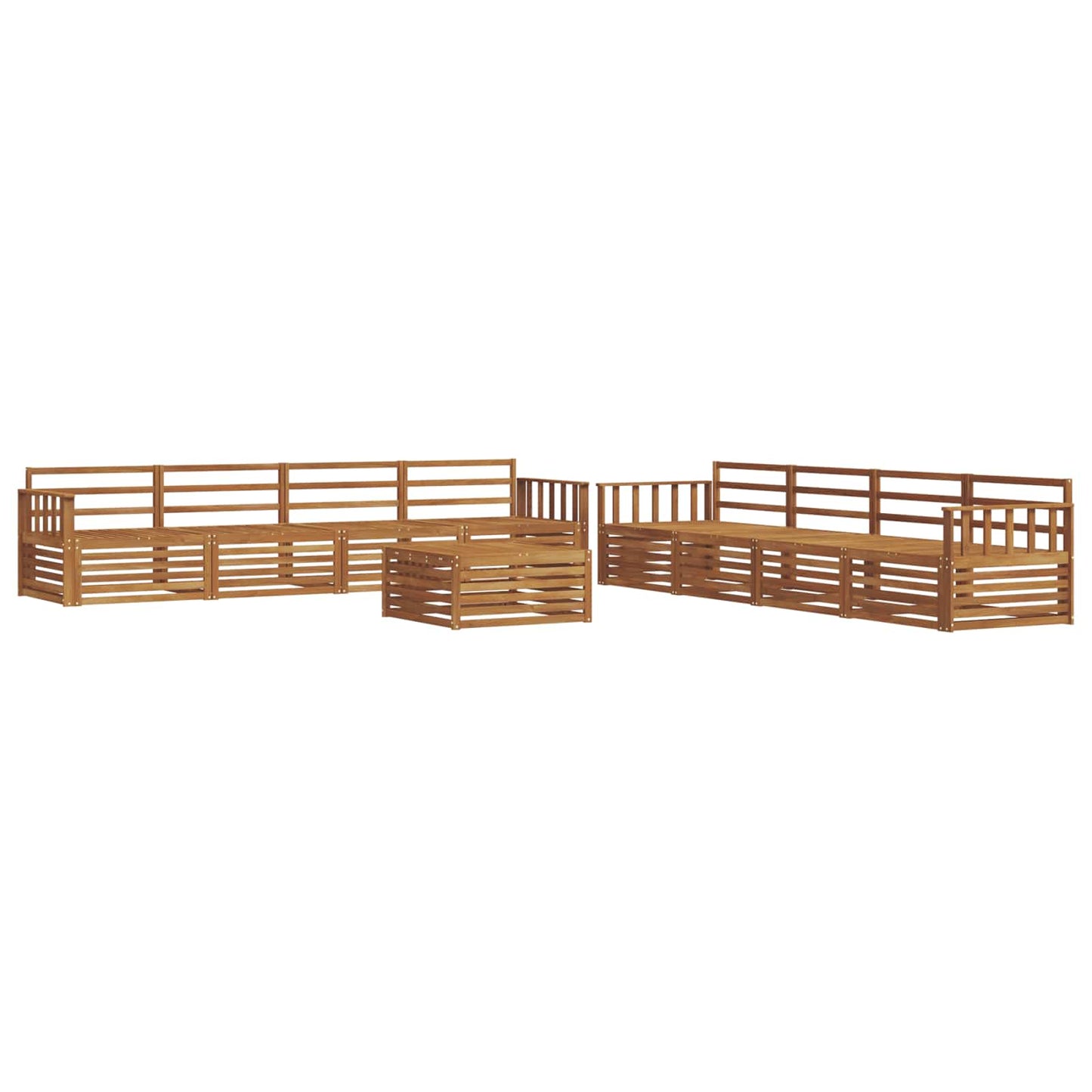 Outdoor Sofa Set 9 pcs Natural Solid Acacia Wood