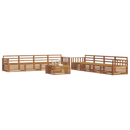 Outdoor Sofa Set 9 pcs Natural Solid Acacia Wood