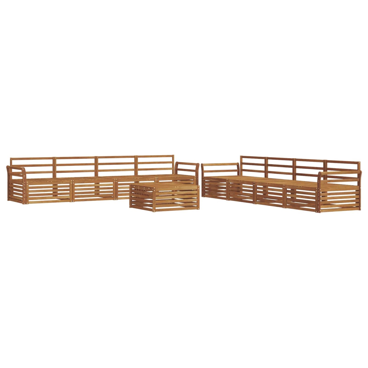 Outdoor Sofa Set 9 pcs Natural Solid Acacia Wood