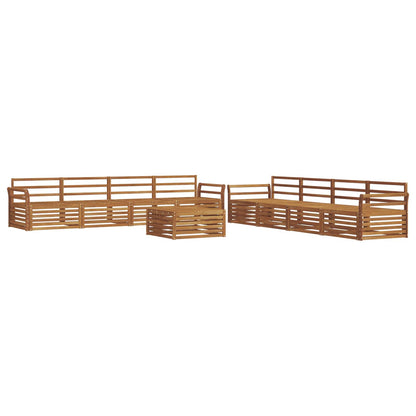 Outdoor Sofa Set 9 pcs Natural Solid Acacia Wood