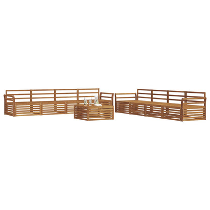 Outdoor Sofa Set 9 pcs Natural Solid Acacia Wood