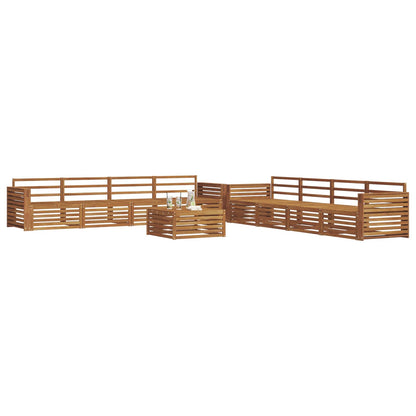 Outdoor Sofa Set 9 pcs Natural Solid Acacia Wood