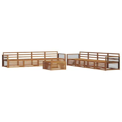 Outdoor Sofa Set 9 pcs Natural Solid Acacia Wood